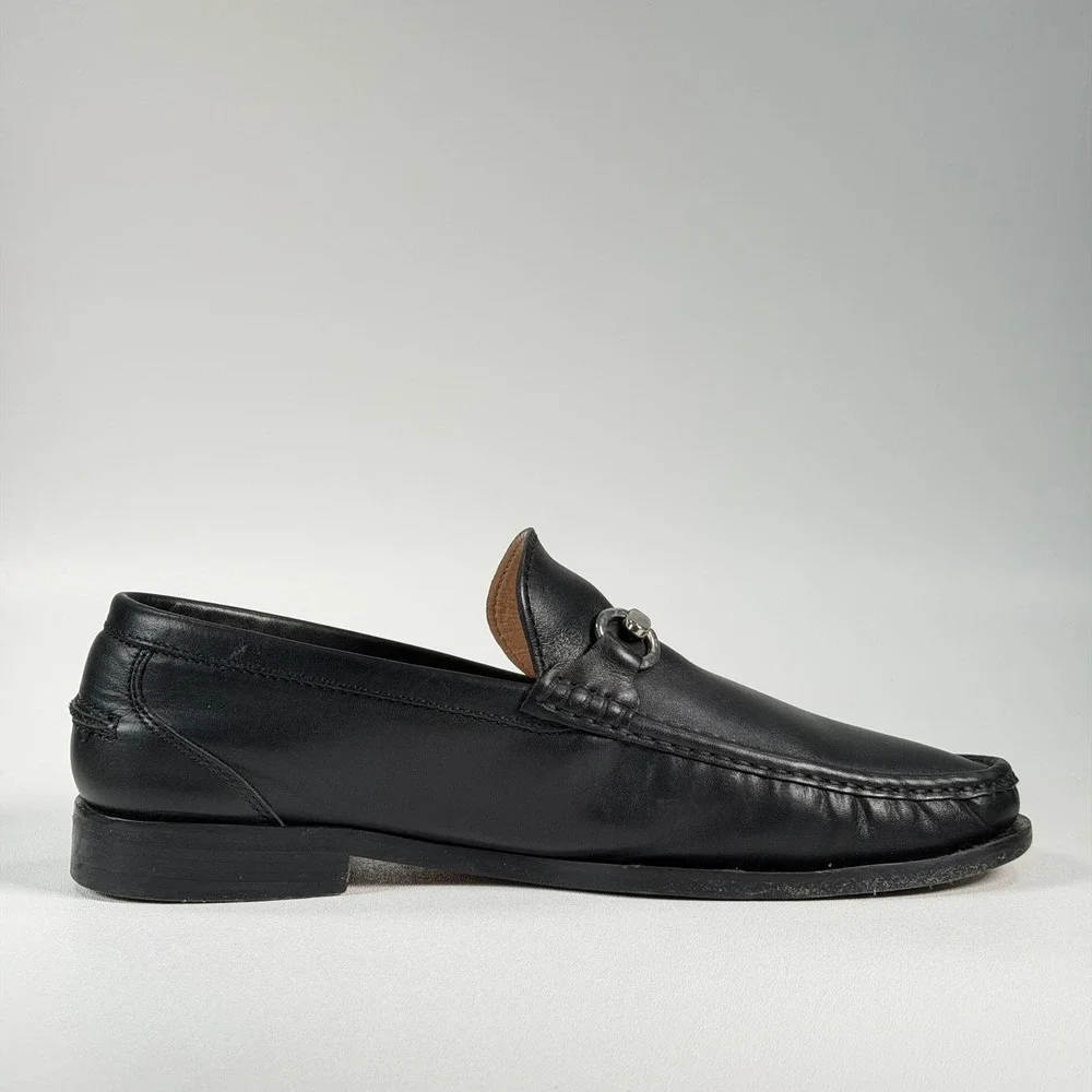 Grilli Roma Bit Loafers Mens 44 Black Leather Classic Slip On Made in Italy